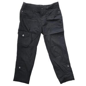 DKNY Classic Relaxed Fit Black Cotton Cargo Pants Size 8